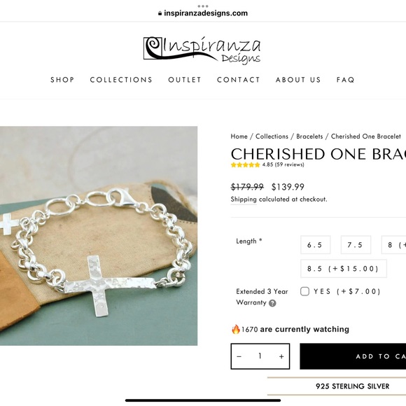Inspiranza Design Jewelry Cross Sterling Silver Bracelet From Inspiranza Design Poshmark